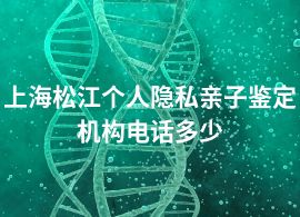 上海松江個人隱私親子鑒定機構電話多少