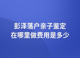 彭澤落戶親子鑒定費用價格
