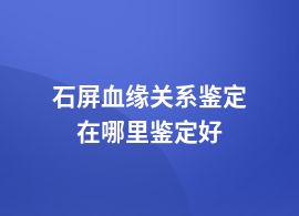 石屏血緣關系鑒定哪里能做啊